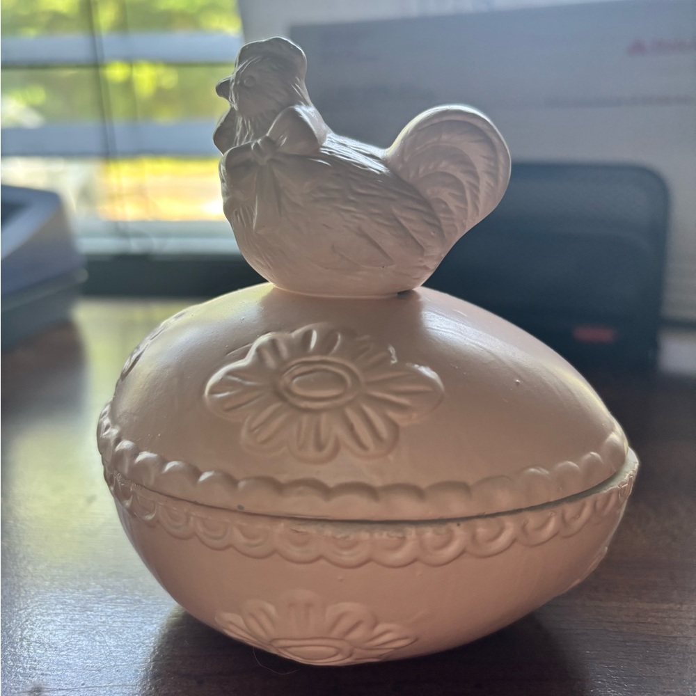 Charming Pink Rooster Trinket Box